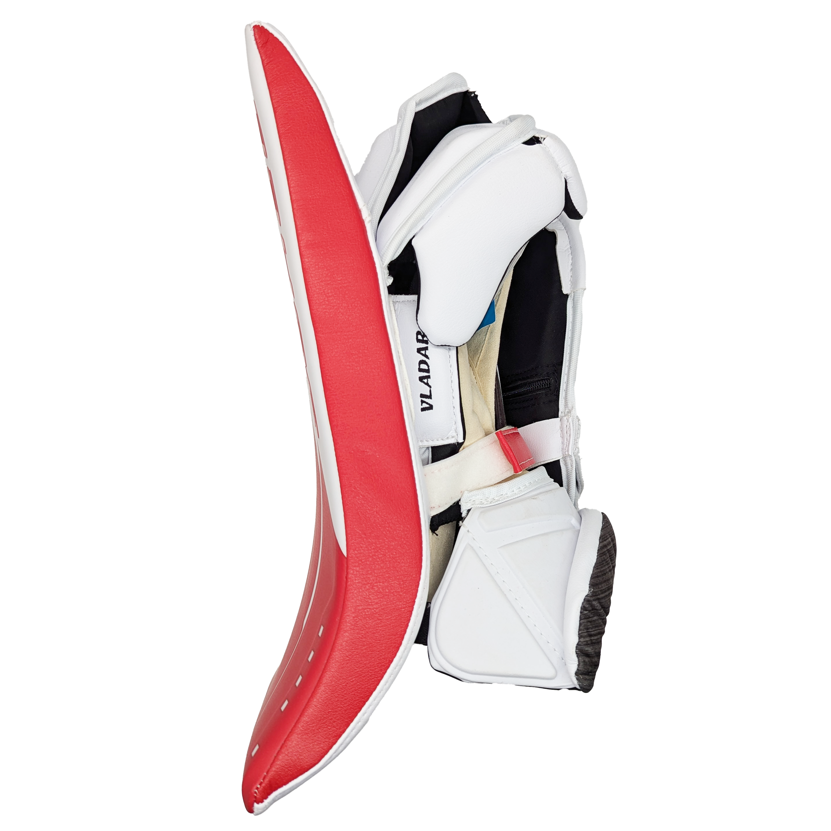 Bauer Supreme Mach - Bloqueur de gardien de but NHL Pro Stock - Dan Vladar (blanc/rouge/jaune)